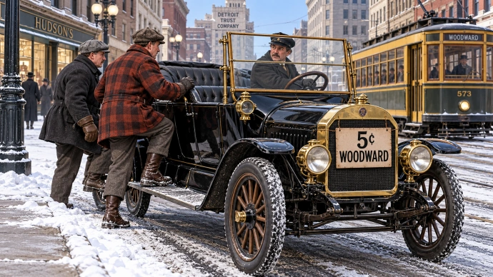 The nickel car arrives in Michigan